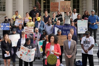 City Hall rally for more public bathrooms in New York City