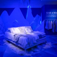 a bed at the IKEA Sleepeasy NYC