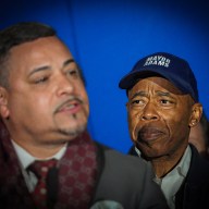 Former Police Commissioner Edward Caban and Mayor Eric Adams