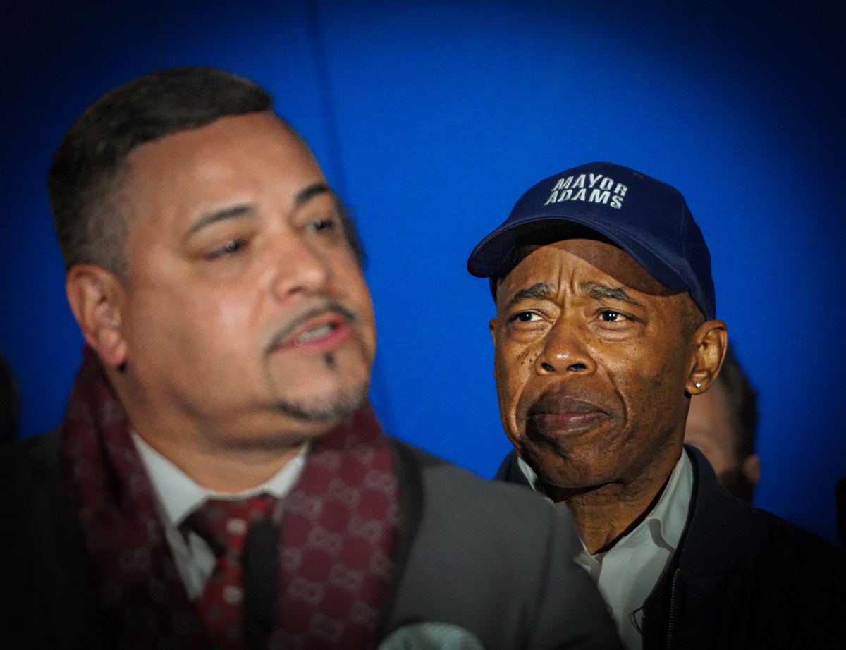 Former Police Commissioner Edward Caban and Mayor Eric Adams