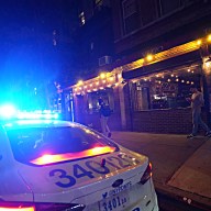 Police at scene of restaurant in Manhattan that was vandalized