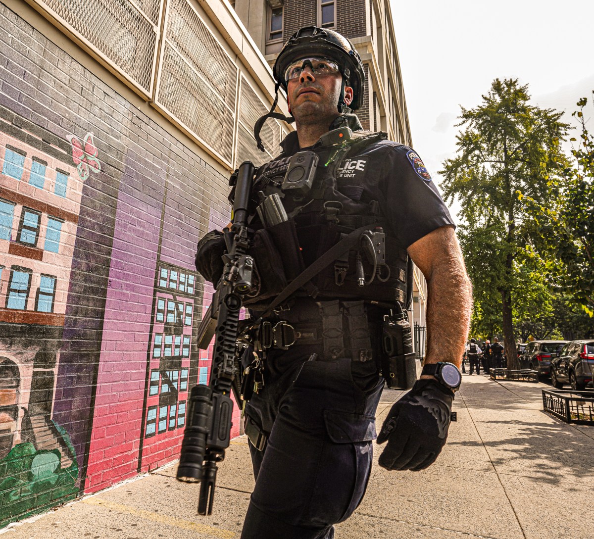 Police descended on the school