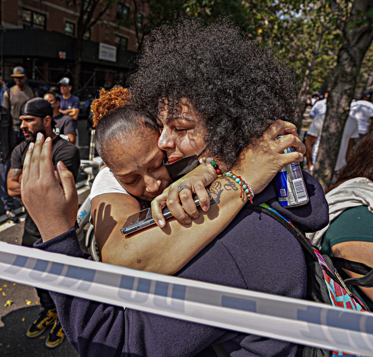 Parent and student hug after school shooting scare on Upper West Side