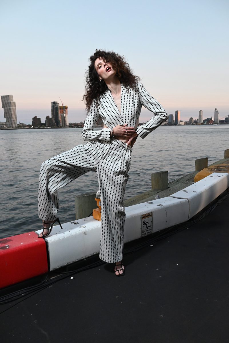 A model walks Christian Cowan’s NYFW runway.