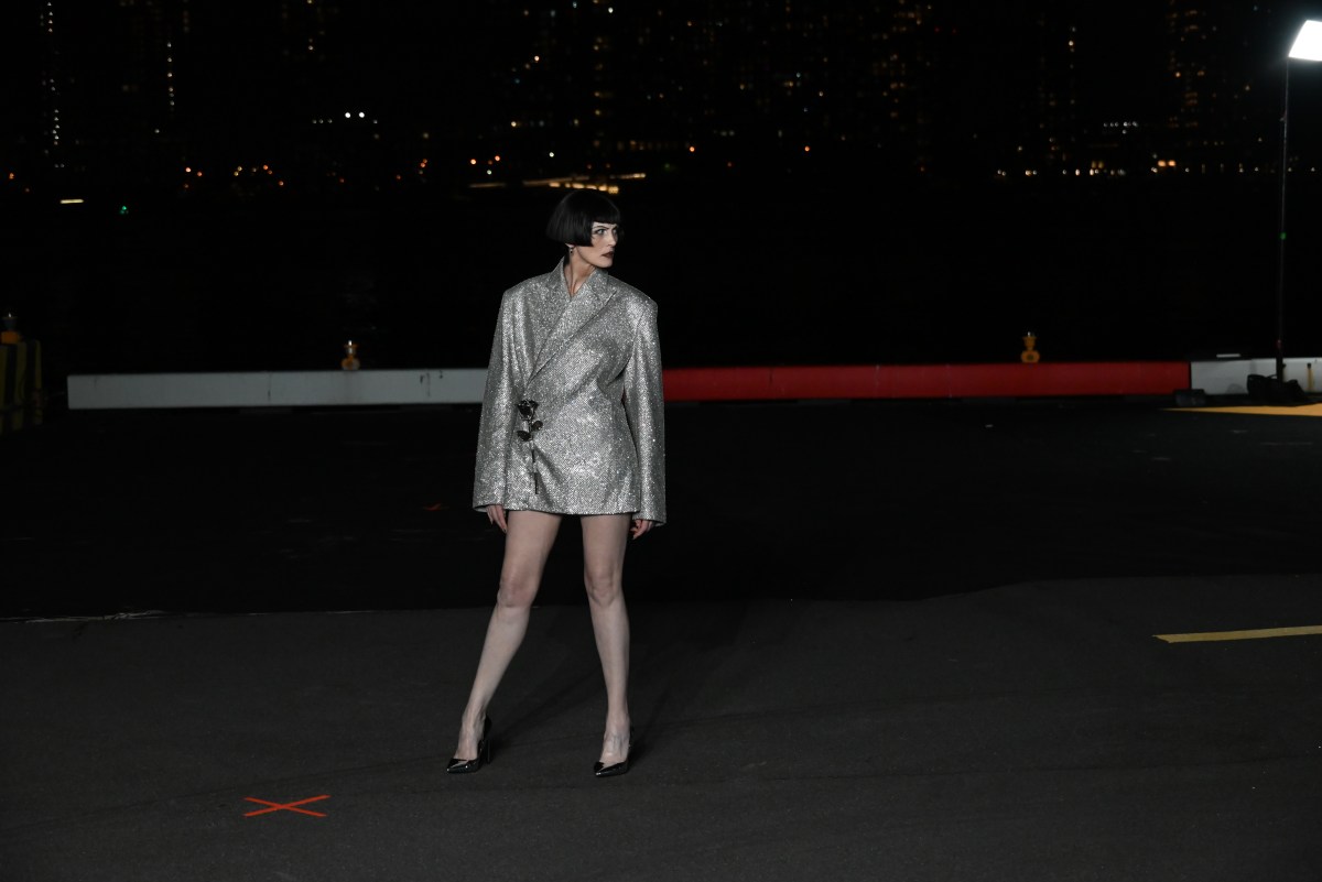 A model walks Christian Cowan’s NYFW runway.