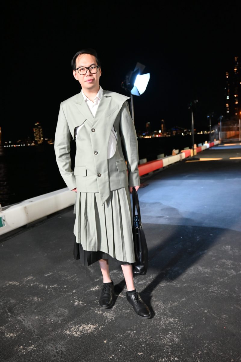 Rafael Yau attends the Christian Cowan NYFW show.