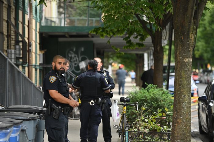 Brooklyn cops at shooting scene