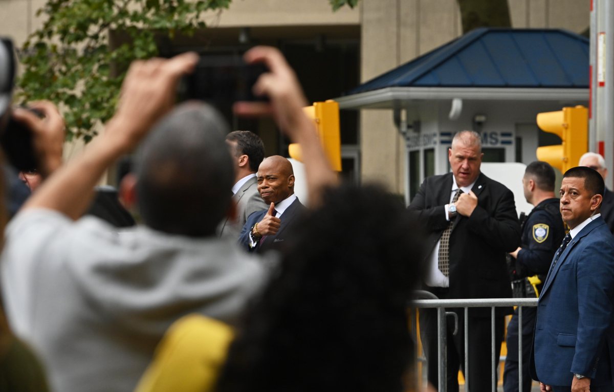 Mayor Eric Adams leaving the courthouse.