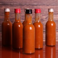 Hot sauce on a table