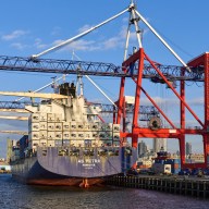 Freighter docked at Brooklyn Marine Terminal