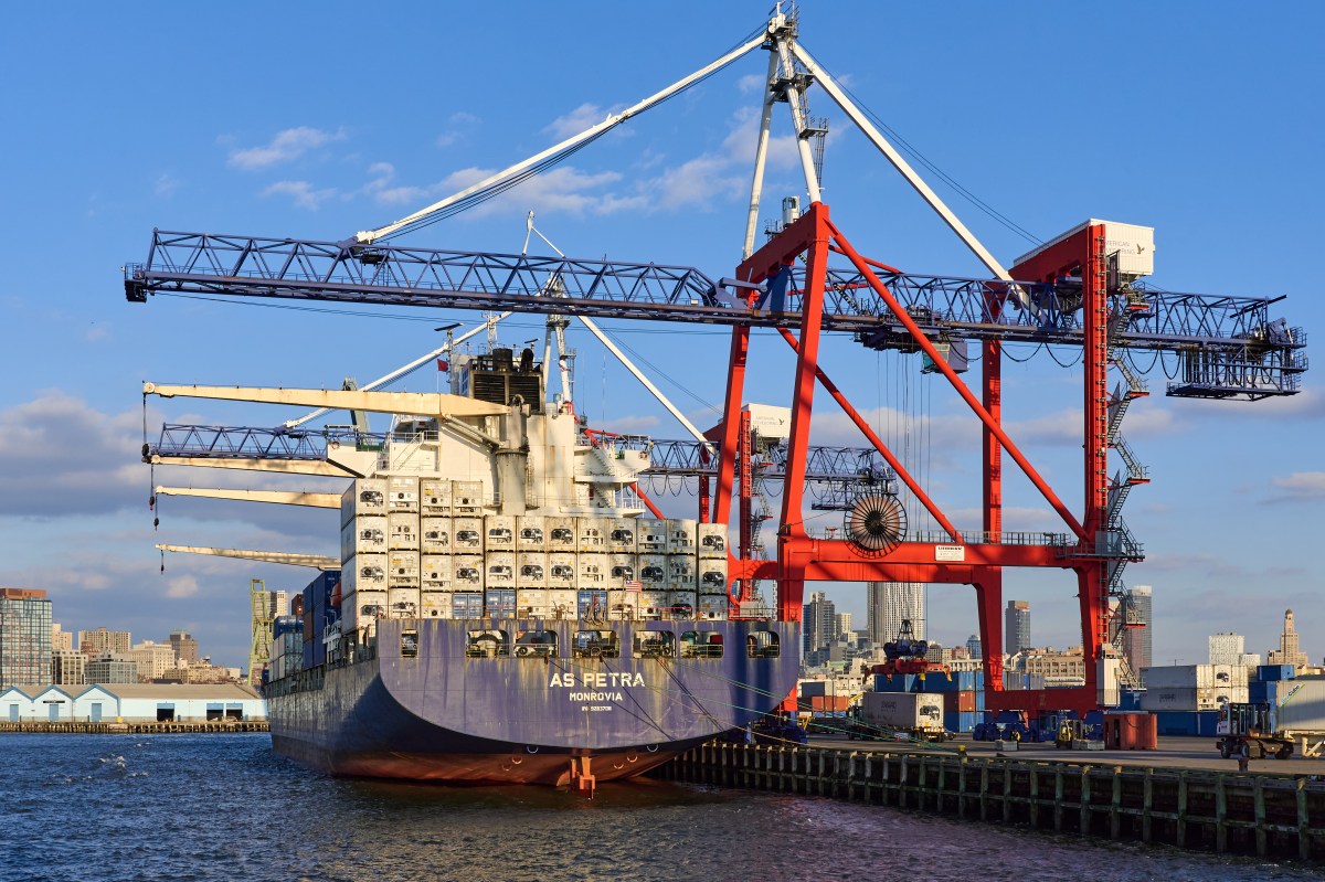 Freighter docked at Brooklyn Marine Terminal