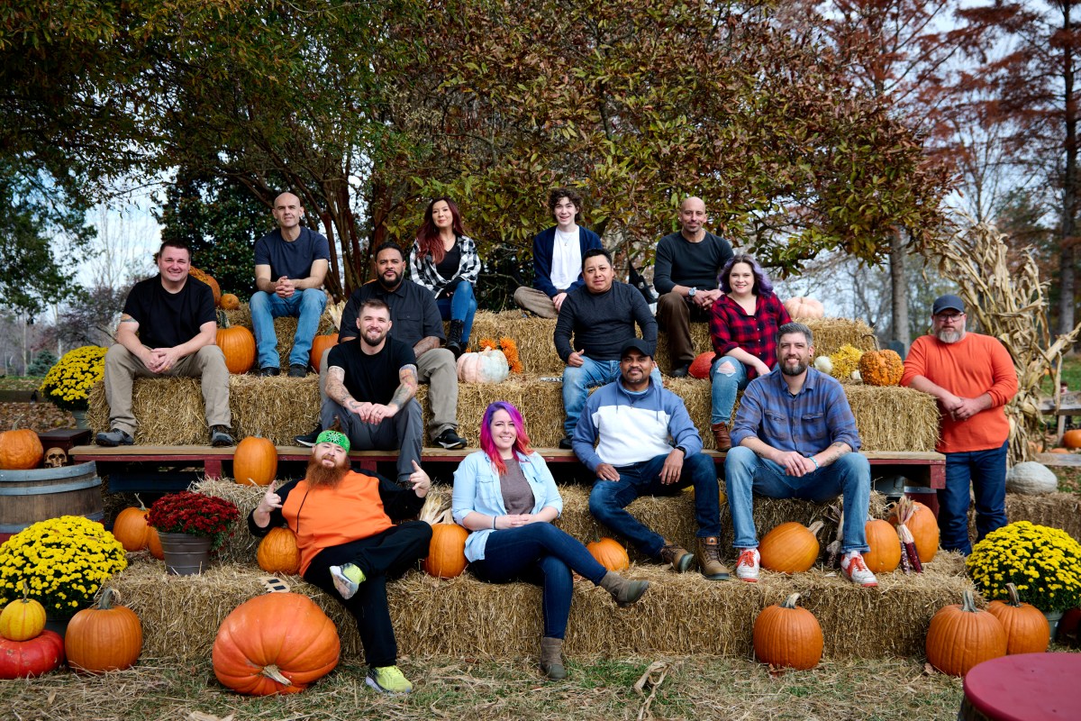 This year's contestants of "Outrageous Pumpkins" on Food Network.