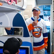 Islanders legend Butch Goring at JetBlue's T5 Terminal at JFK Airport