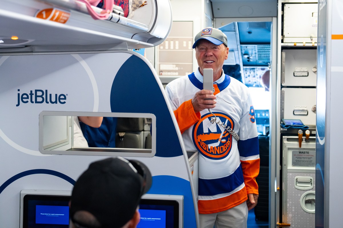 Islanders legend Butch Goring at JetBlue's T5 Terminal at JFK Airport