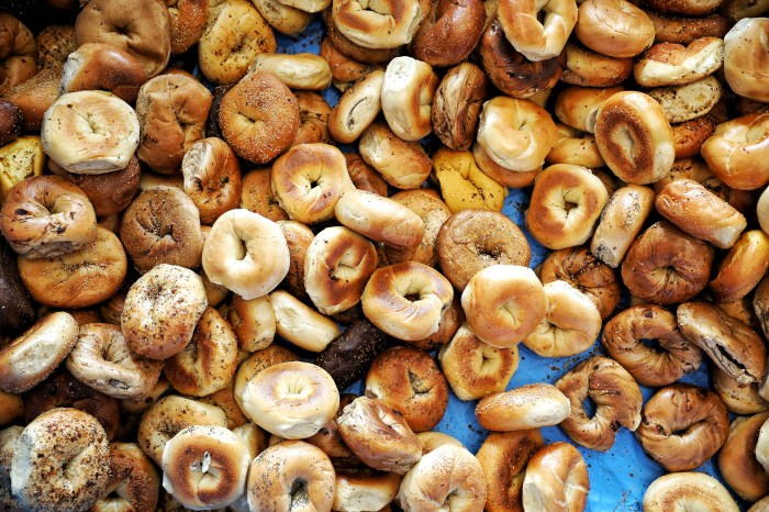 A pile of bagels at BagelFest