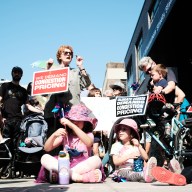 Young folks and Brooklyn elected official speak at stroller march for congestion pricing