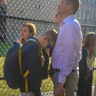 NYC kids on line heading back to school.