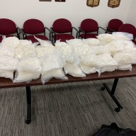 packages of meth seized in Lower Manhattan meth bust on a table