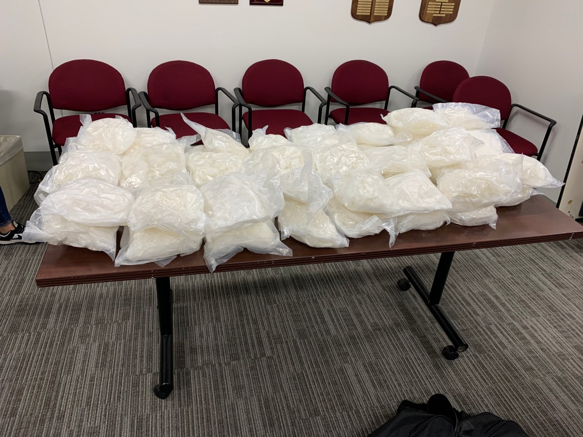 packages of meth seized in Lower Manhattan meth bust on a table