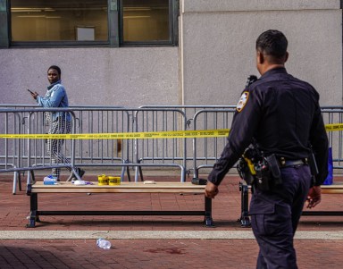 Police investigate scene near City Hall where man was stabbed