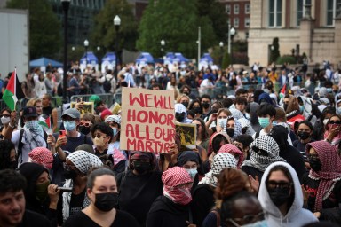 Demonstration on the one-year anniversary of Hamas’ October 7 attack, in New York City