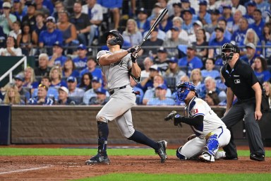 Giancarlo Stanton Yankees Royals ALDS Game 3 home run