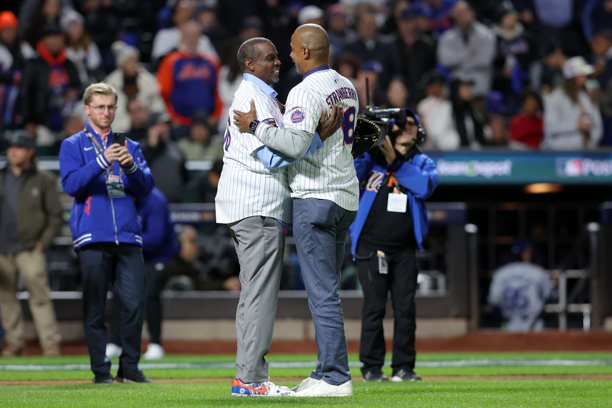 Darryl Strawberry Doc Gooden Mets NLCS Game 3