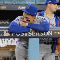 Mark Vientos watches Dodgers celebrate Mets NLCS Game 6