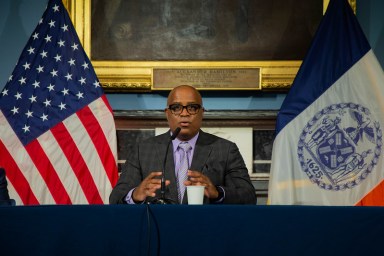 Phil Banks speaking at city Hall