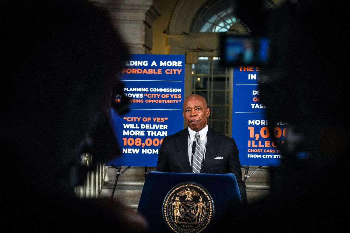 Mayor Eric Adams at press conference