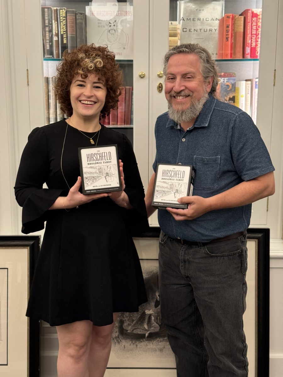 Emily McGill, Author of The Hirschfeld Broadway Tarot, and Creative Director David Leopold