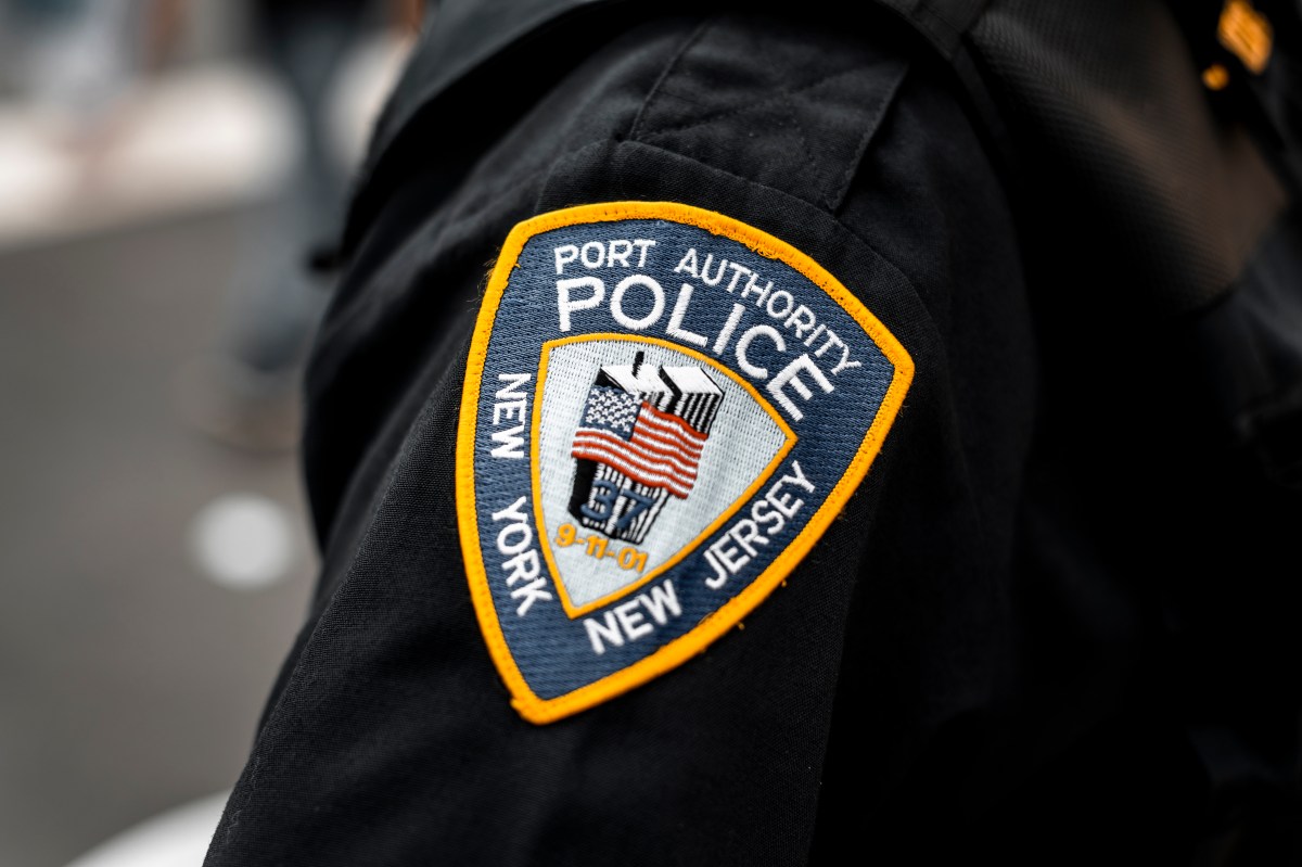 Port Authority police officer wears badge