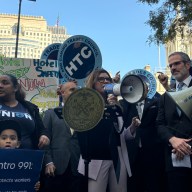 City Council Members rally for Safe Hotels Act passage