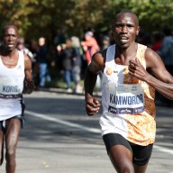 Geoffrey Kamworor during the 2019 NYC Marathon.