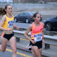 Jenny Simpson (left) running