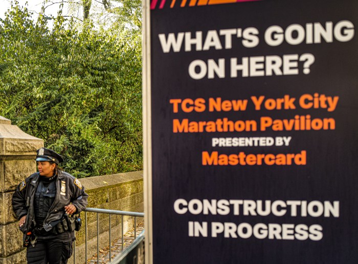 NYPD sign ahead of NYC Marathon