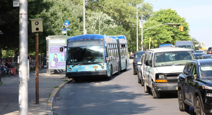 Bus on Fordham Road in the Bronx