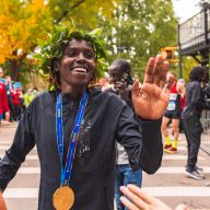 Sharon Lokedi at the 2022 TCS NYC Marathon.