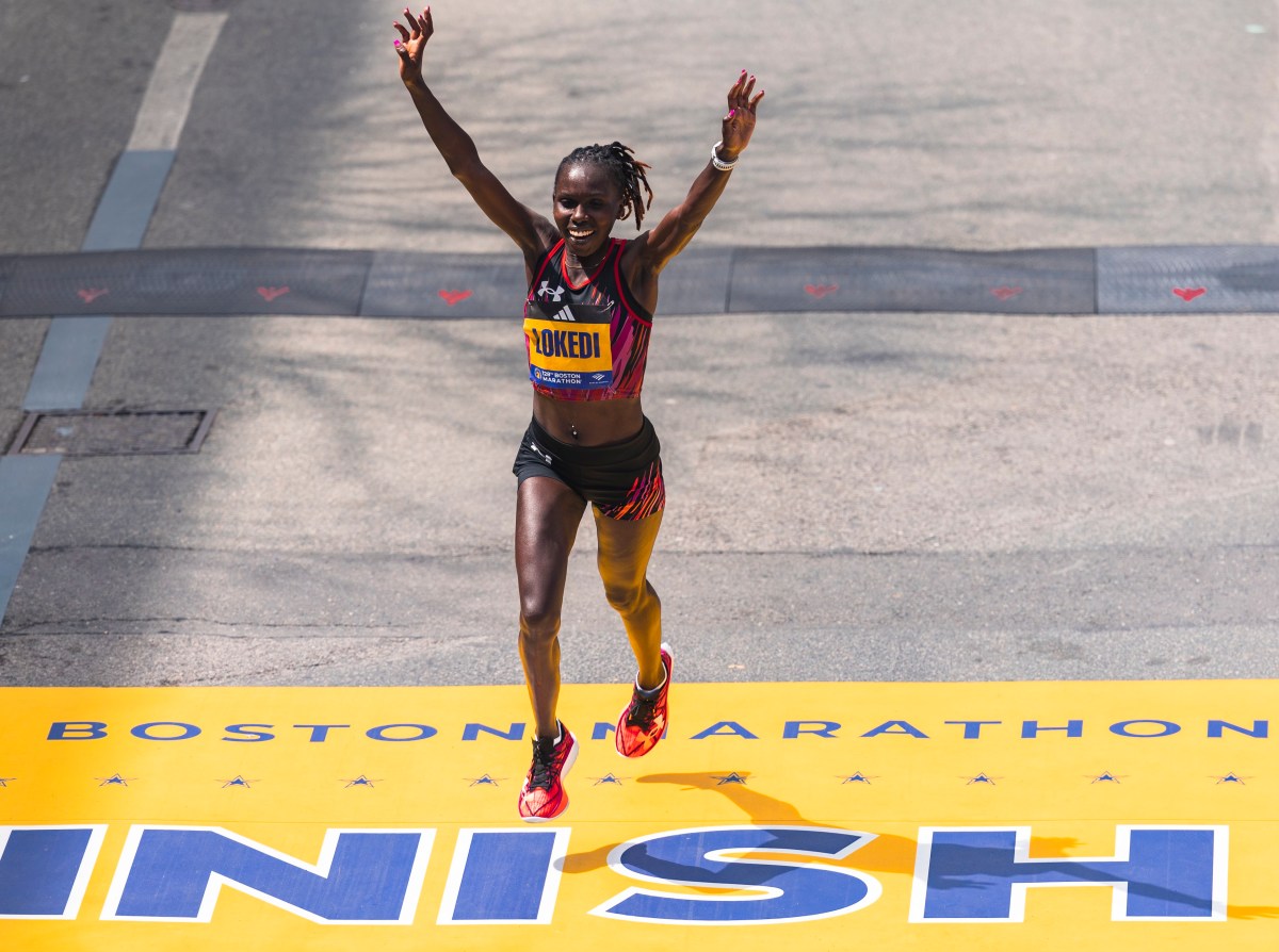 Sharon Lokedi at the Boston Marathon