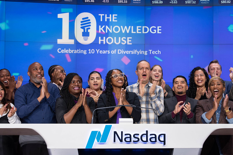 The Knowledge House celebrated their 10th anniversary during an opening bell ceremony at the NASDAQ exchange.