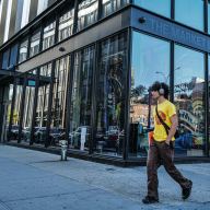 The exterior of the closed Essex Market Line entrance