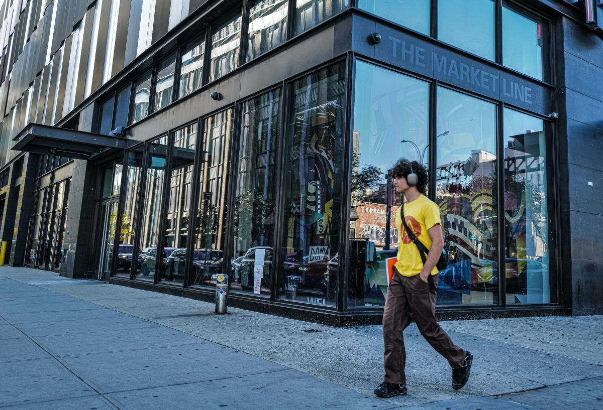 The exterior of the closed Essex Market Line entrance