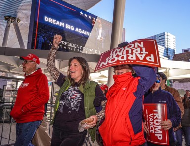 The Trump event at Madison Square Garden drew thousands on Sunday morning, several hours before the doors to the rally were set to open.