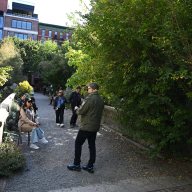 people walking through Elizabeth Street Garden