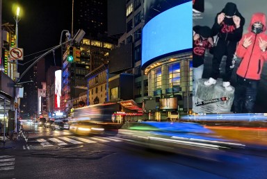 Times Square and members of street gang