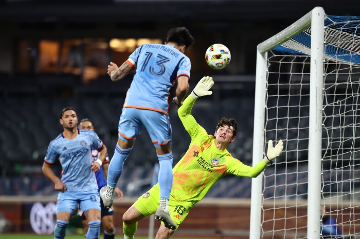 NYCFC player scores goal in playoffs with header