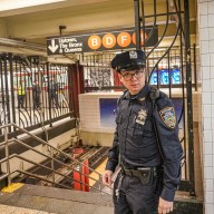 Police at scene of subway slashing