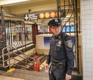 Police at scene of subway slashing