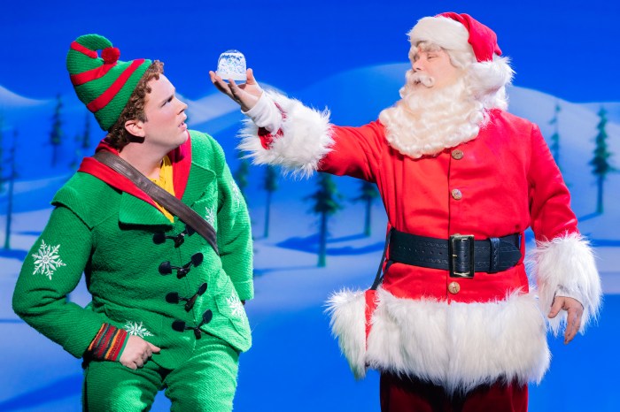 Elf musical revival Grey Henson as Buddy, Sean Astin as Santa Claus