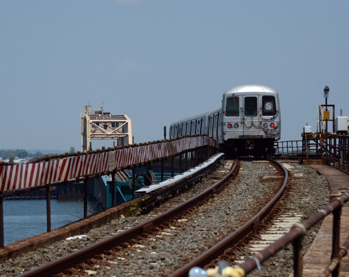 A train crossing into Rockaway